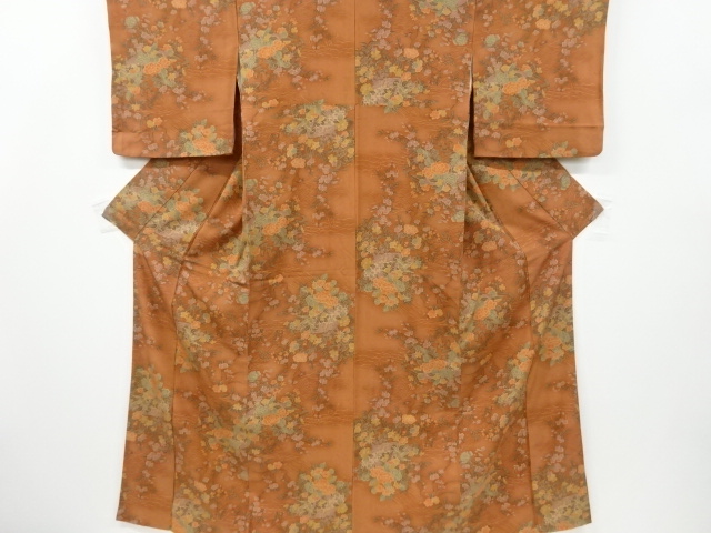 JAPANESE KIMONO / VINTAGE KOMON KIMONO / FLORAL PLANTS